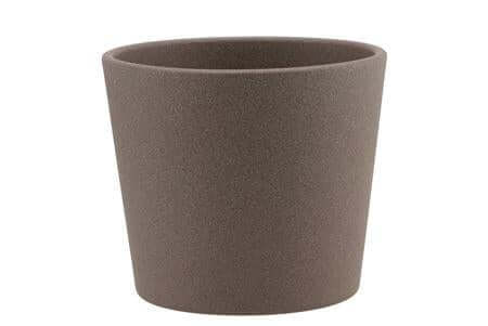 Brown ceramic pot 14cm